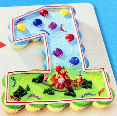 1st Birthday Winnie Theme Cupcakes #1685
