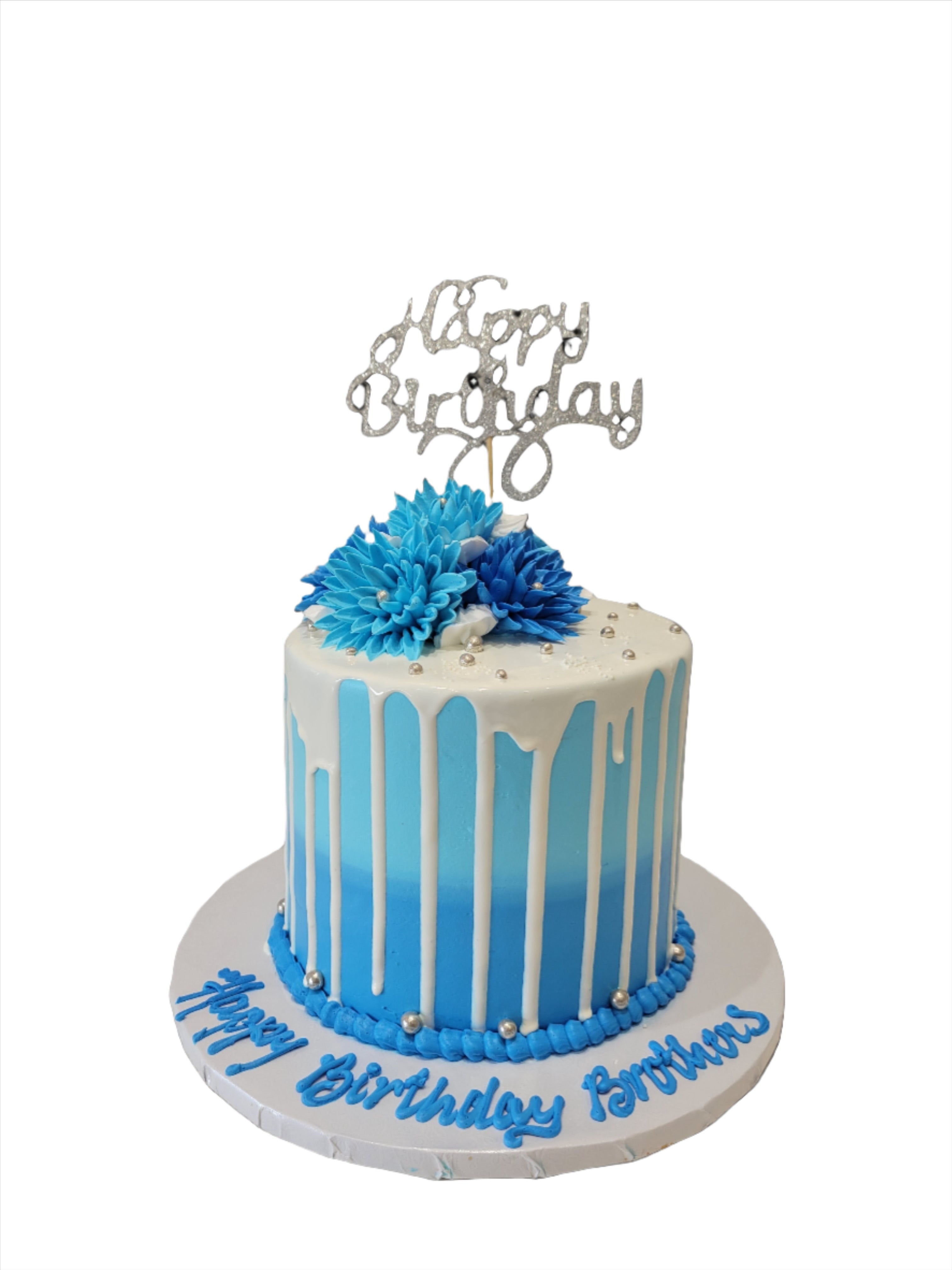 5 Off] Order 'Blue-White Tiered Birthday Cake (2-Tier)' Online | Urgent  Delivery Across London // Sugaholics™