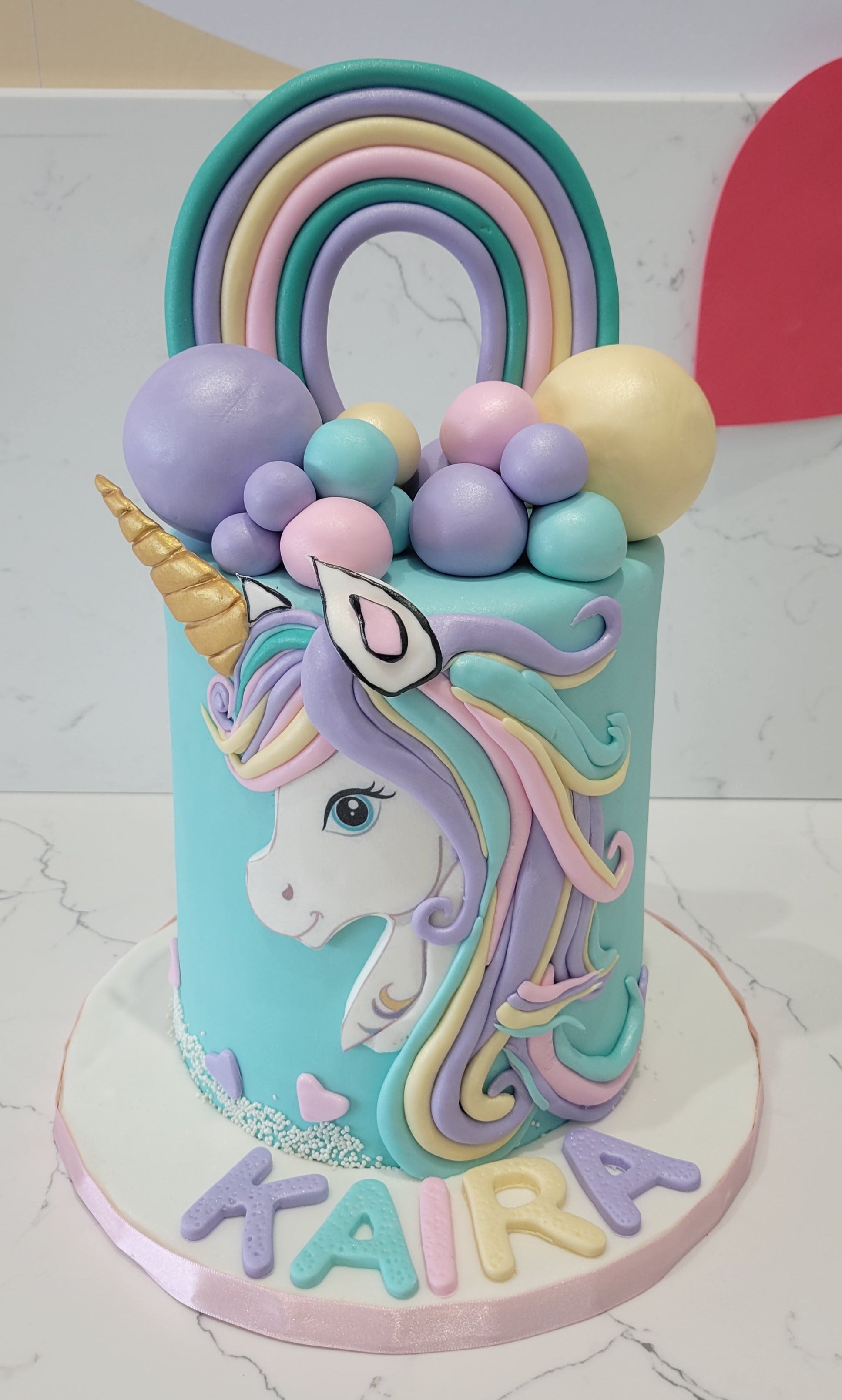 Cute Unicorn Fondant Cake - Mohali Bakers