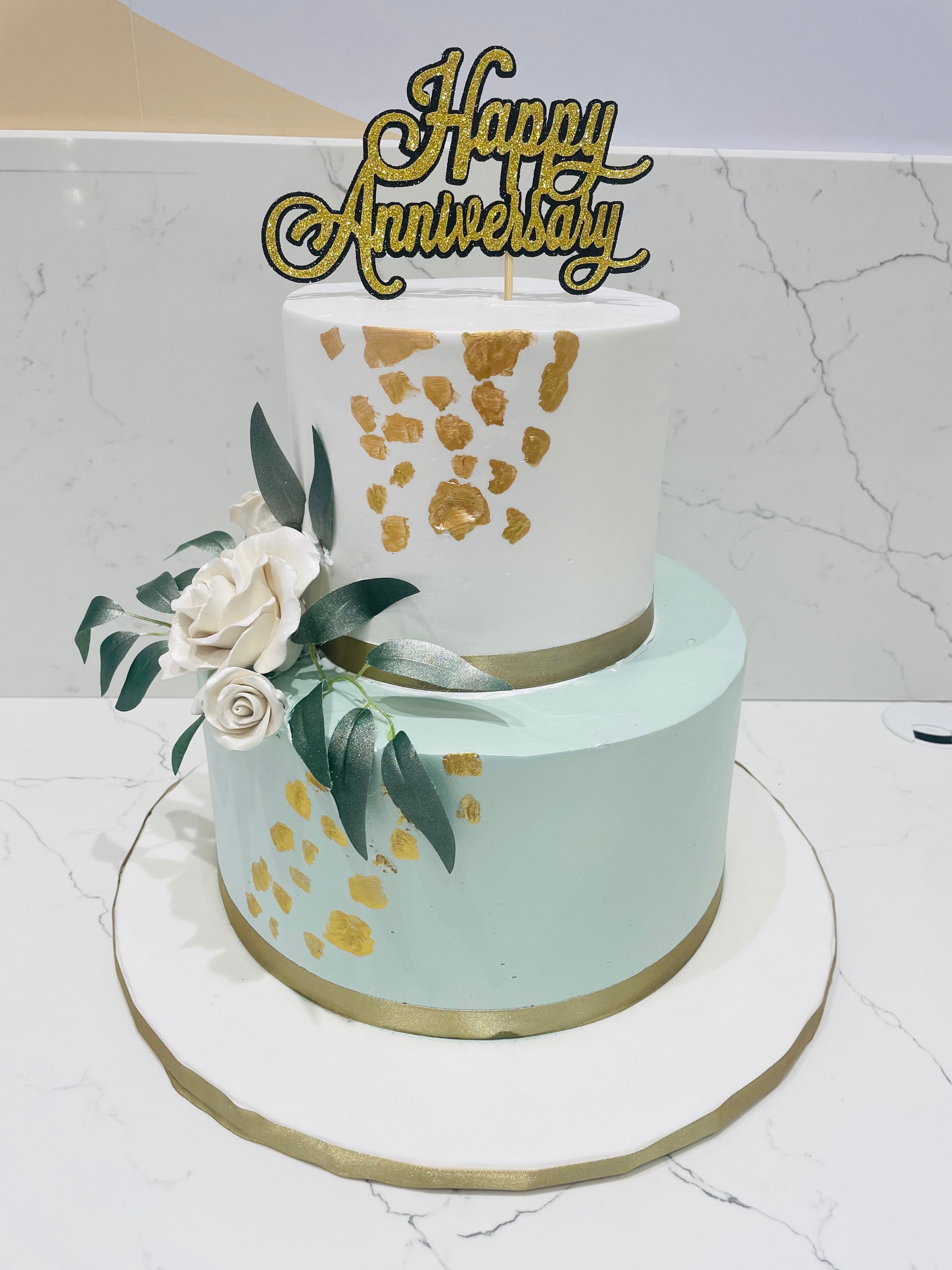 2 tier Anniversary cake - classic-cakes.com