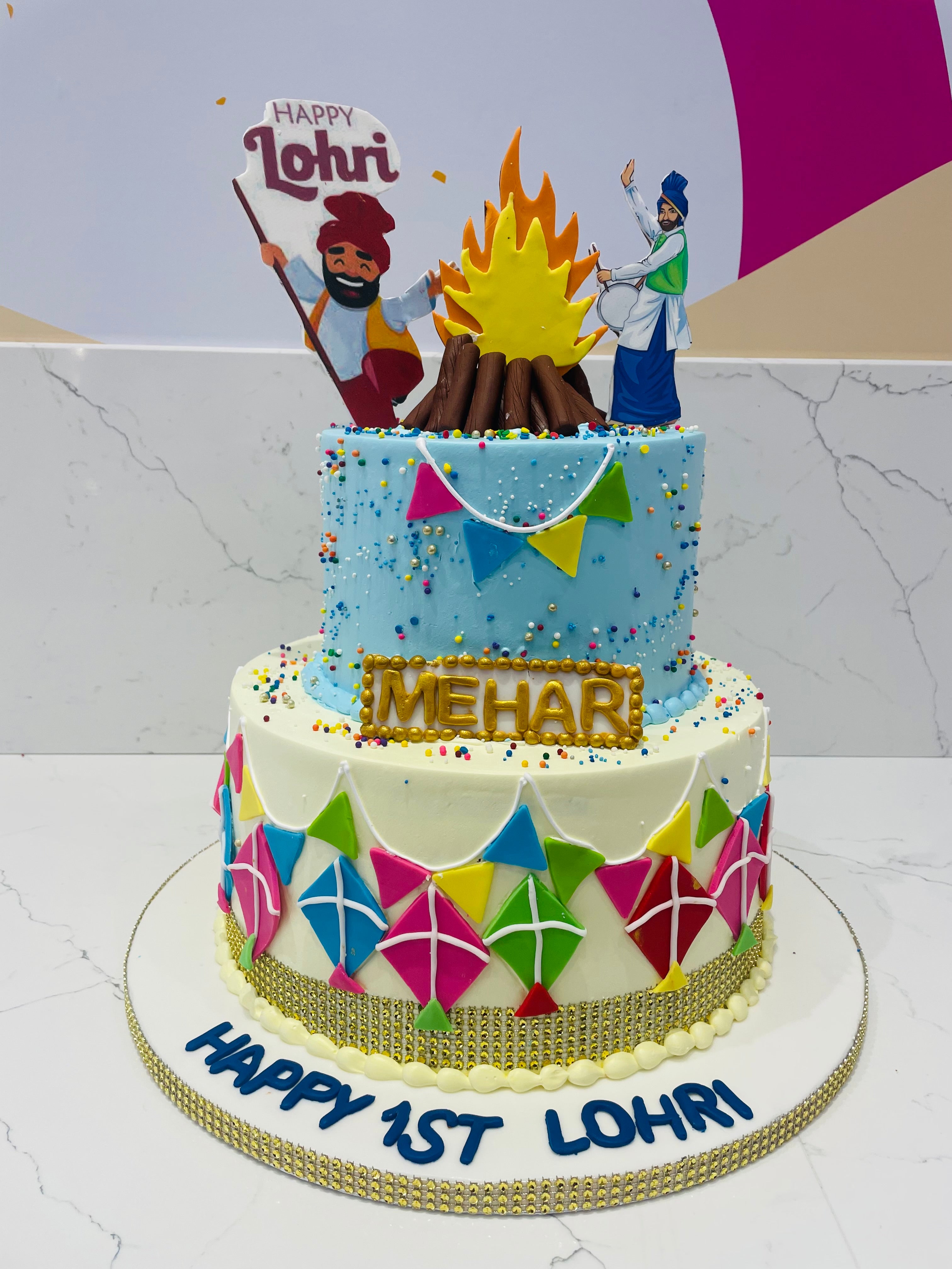 Trendy Cake For Lohri Celebrations for wife delivered in Barrackpore
