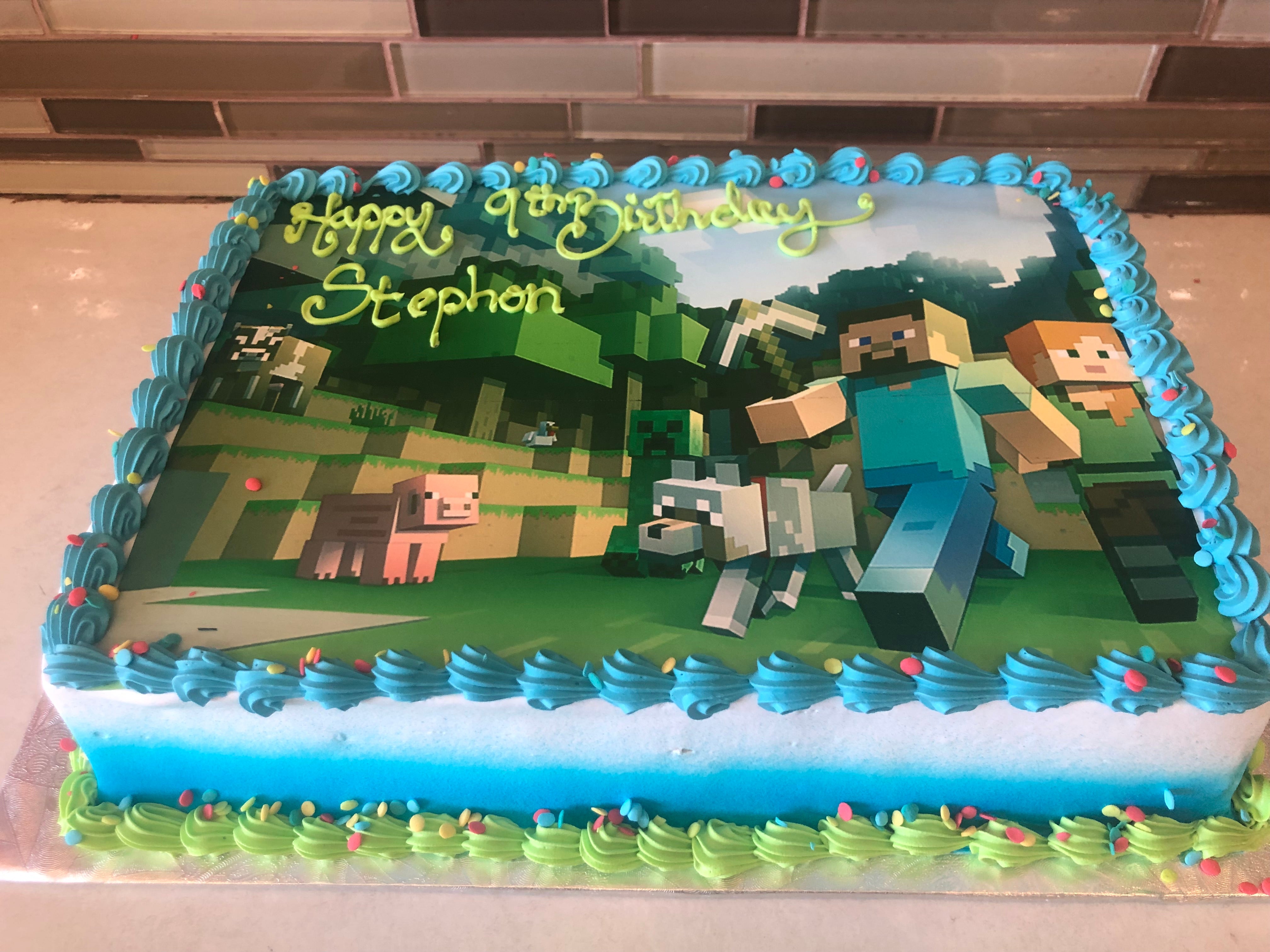 Minecraft Photo Cake - Rashmi\'s Bakery